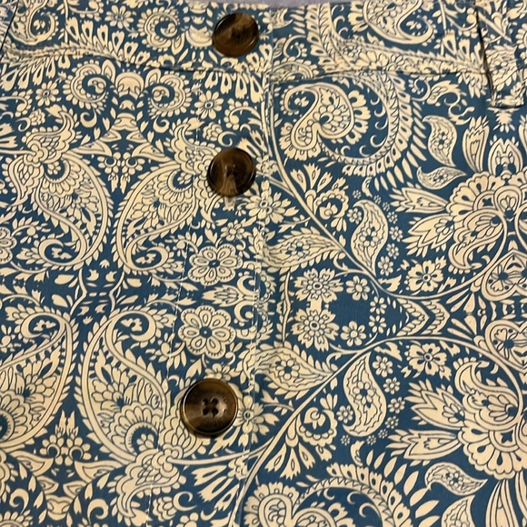 Lands end-6P-paisley pattern, button front, side pockets, belt loops, skirt. - Picture 4 of 10